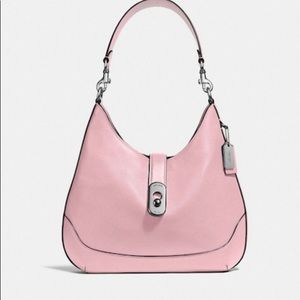 NEW! COACH Amber Hobo Pebble Shoulder Leather Bag PETAL Pink  (no keychain)